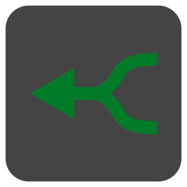 Ok sol düz kare vektör simgesi birleştirmek