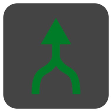 Düz kare vektör simge yukarı ok birleştirmek