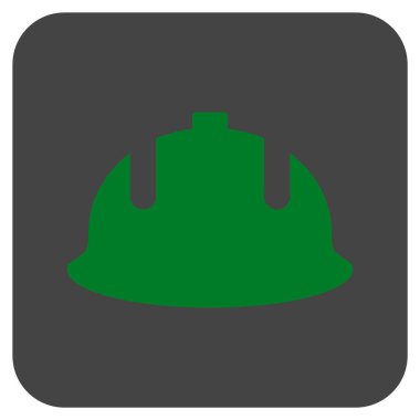 İnşaat kask düz kare vektör simgesi