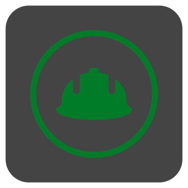 İnşaat kask düz kare vektör simgesi