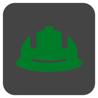 İnşaat kask düz kare vektör simgesi