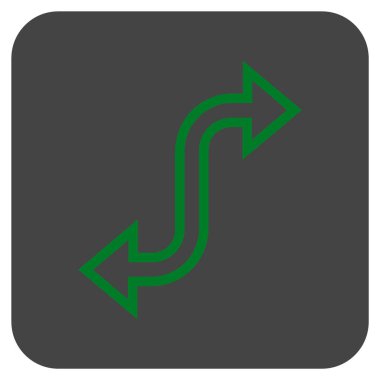 Eğri Exchange ok düz kare vektör simgesi