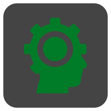 Cyborg vites düz kare vektör simgesi