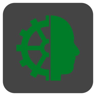 Cyborg vites düz kare vektör simgesi