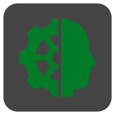 Cyborg vites düz kare vektör simgesi