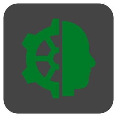 Cyborg vites düz kare vektör simgesi