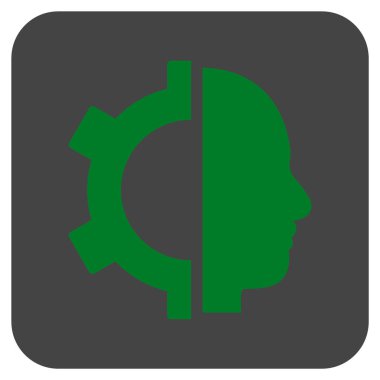 Cyborg vites düz kare vektör simgesi