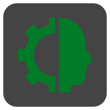 Cyborg vites düz kare vektör simgesi