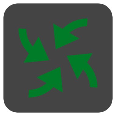 Siklon oklar düz kare vektör simgesi