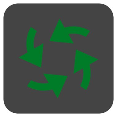 Siklon oklar düz kare vektör simgesi