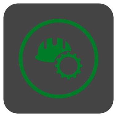 Geliştirme işçisi düz kare vektör simgesi