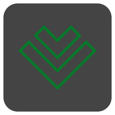 Düz aşağı yön vektör simgesi kare