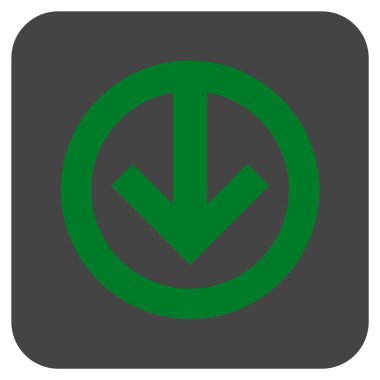 Düz aşağı yön vektör simgesi kare