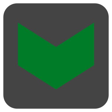 Düz aşağı yön vektör simgesi kare