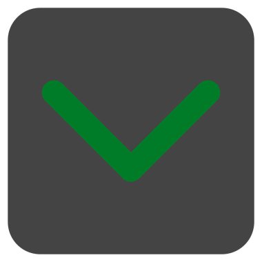 Düz aşağı yön vektör simgesi kare