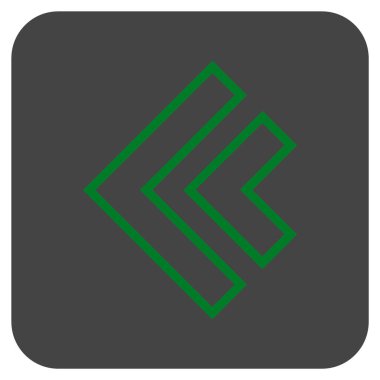 Düz sol yön vektör simgesi kare