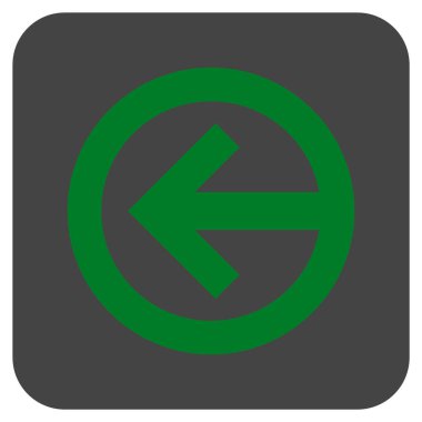 Düz sol yön vektör simgesi kare