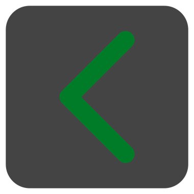 Düz sol yön vektör simgesi kare