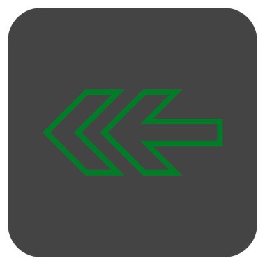 Düz sol yön vektör simgesi kare