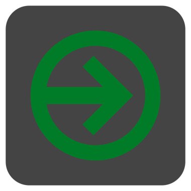 Şu yönde düz vektör simgesi kare