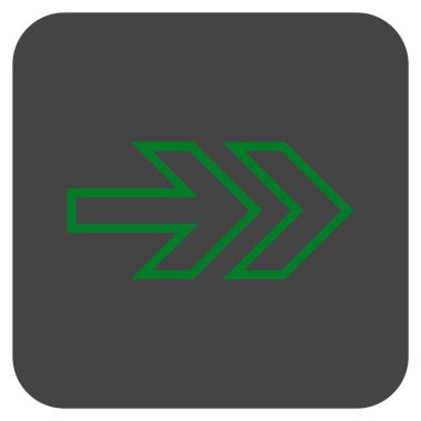 Şu yönde düz vektör simgesi kare