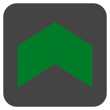 Düz yukarı yön vektör simgesi kare