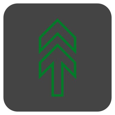 Düz yukarı yön vektör simgesi kare