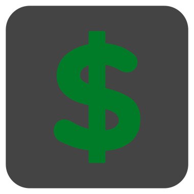 Doları düz kare vektör simgesi