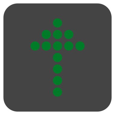 Düz kare vektör simge yukarı noktalı ok