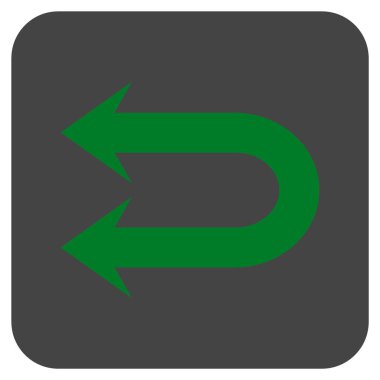 Sola çift ok düz kare vektör simgesi