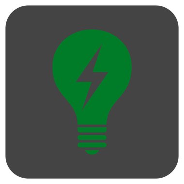 Elektrikli ampul düz kare vektör simgesi