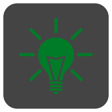 Elektrik ışığı düz kare vektör simgesi