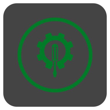 Düz kare vektör simge mühendislik