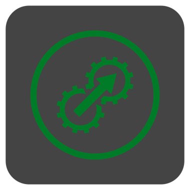 Dişli Tümleştirme düz kare vektör simgesi