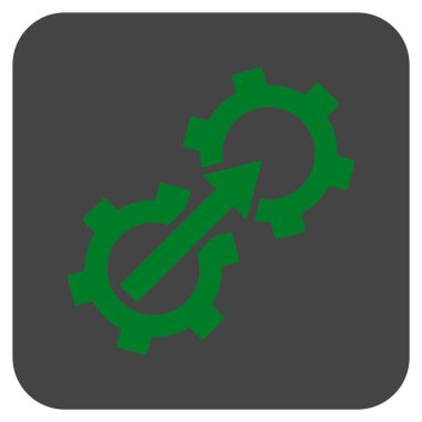 Dişli Tümleştirme düz kare vektör simgesi