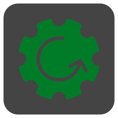 Dişli döndürme düz kare vektör simgesi