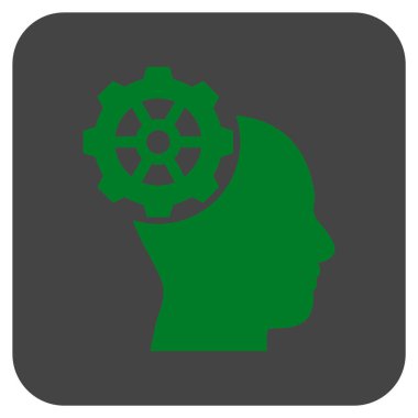 Düz kare vektör simge kafa dişli