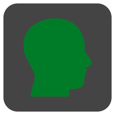 Kafa düz kare vektör simge profil