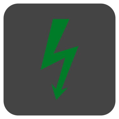 Yüksek gerilim düz kare vektör simgesi