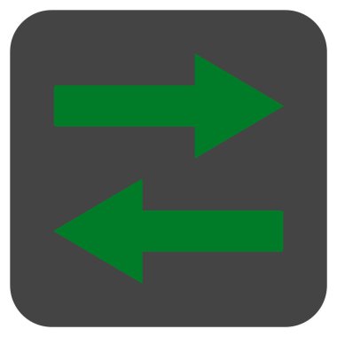 Yatay Çevir oklar düz kare vektör simgesi