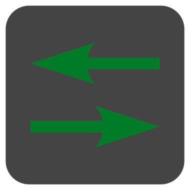 Yatay Exchange oklar düz kare vektör simgesi