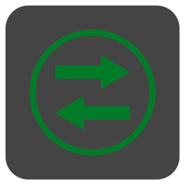 Yatay Çevir oklar düz kare vektör simgesi