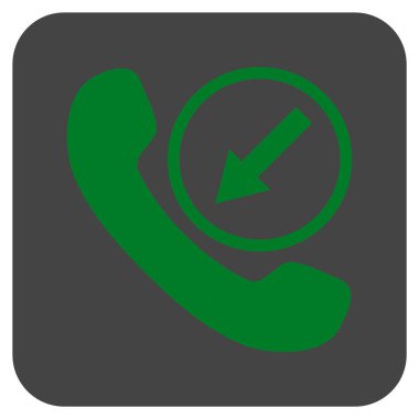 Gelen arama düz kare vektör simgesi