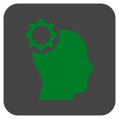 Akıl vites düz kare vektör simgesi