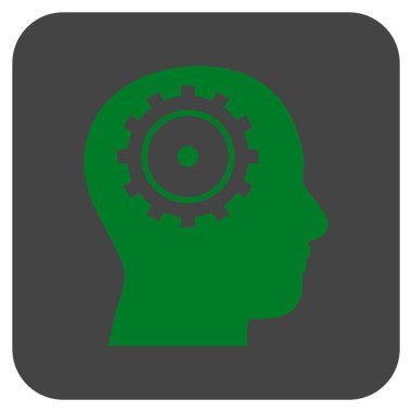 Akıl düz kare vektör simgesi