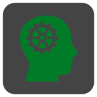 Akıl düz kare vektör simgesi