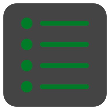 Öğeleri düz kare vektör simgesi