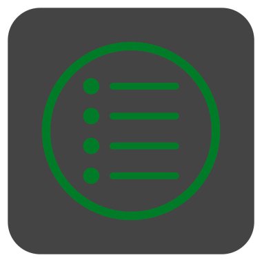 Öğeleri düz kare vektör simgesi