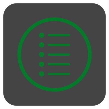 Öğeleri düz kare vektör simgesi