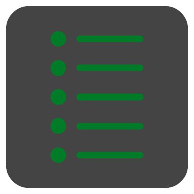 Öğeleri düz kare vektör simgesi